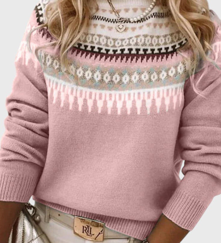 Gemma Svetřík s Kulatým Výstřihem Texturovaný