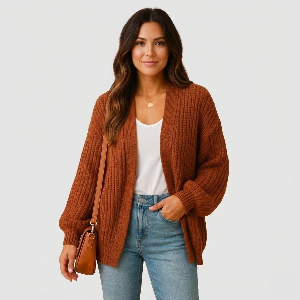 Cardigan de malha suave | Corte solto | Conforto casual elegante