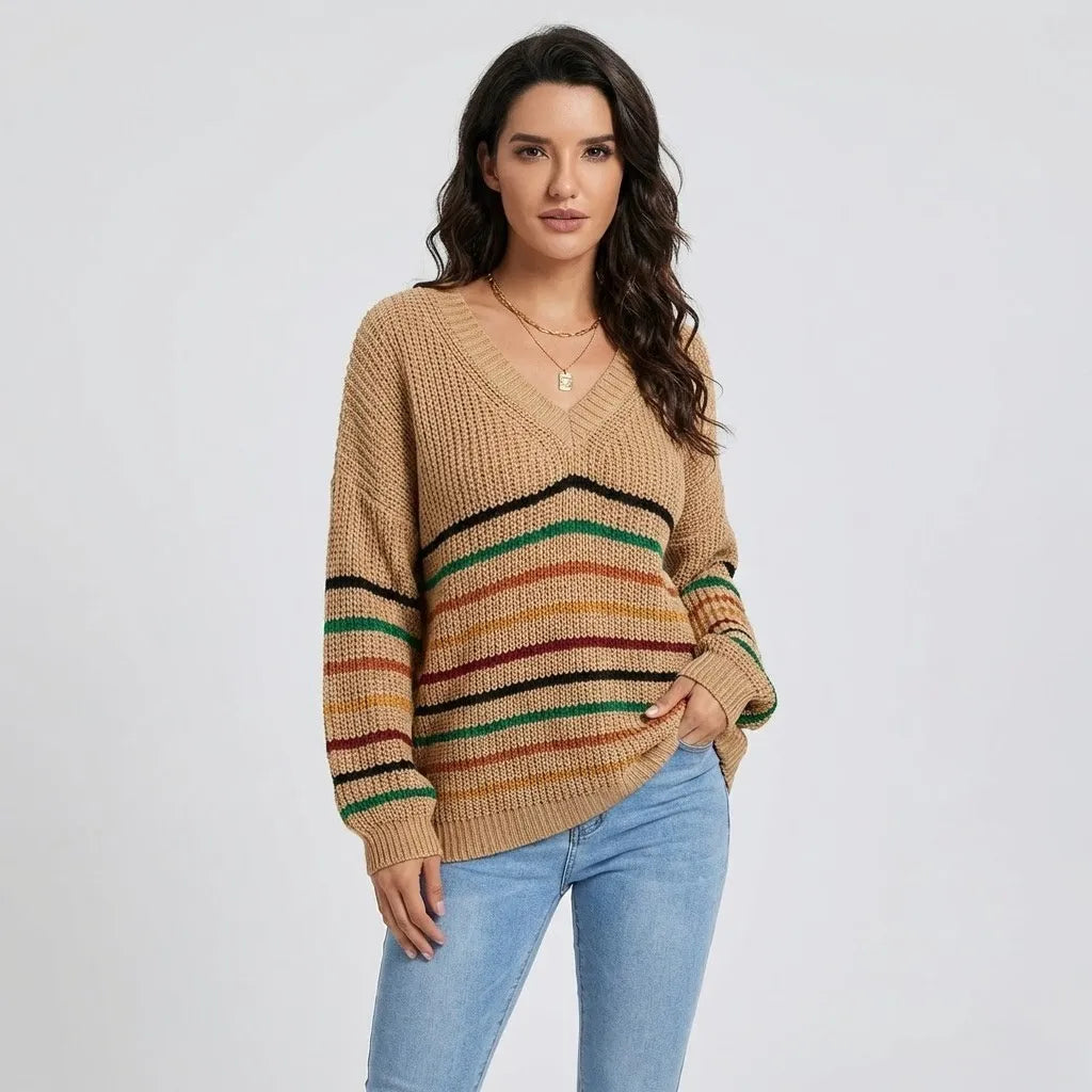 Camisola em malha com riscas subtis | Corte solto | Essencial casual elegante
