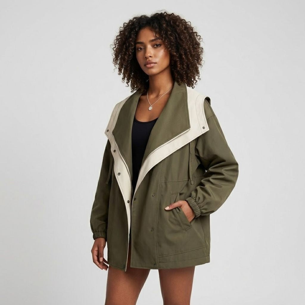 Parka Curta com Capuz Amplo para Proteção Urbana Confortável