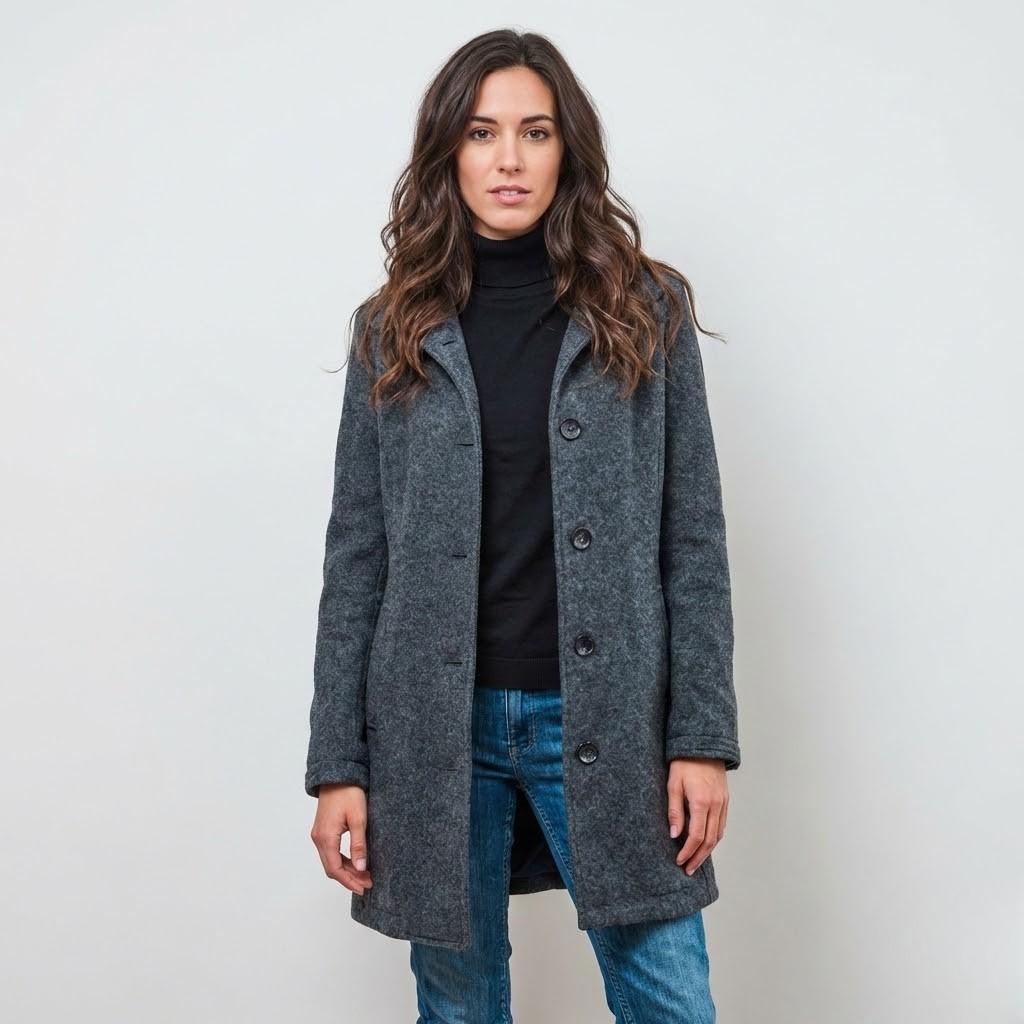 Casaco clássico em mistura de lã | Corte direito | Elegância casual urbana