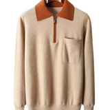 Polo Castelle s rozepínáním na zip z kašmíru