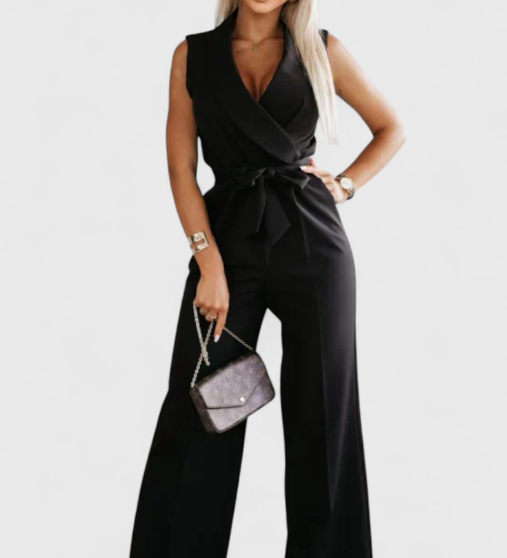 Elegantní bezrukávový Montserrat Mono s mašlí a plynulým spadem