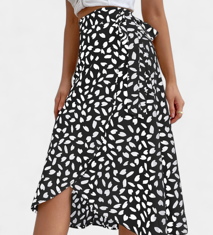 Camila Boho Zavinovací Sukně s Asymetrickým Vzorem