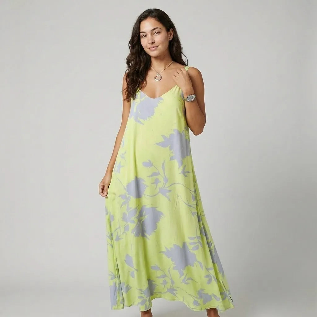 Vestido Maxi Fluido | Estampado Floral | Viscose