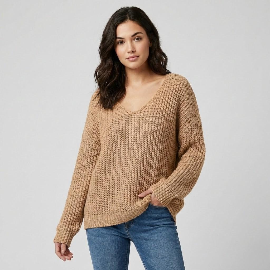 Camisola de malha macia com toque de caxemira | Corte descontraído | Conforto elegante do dia-a-dia