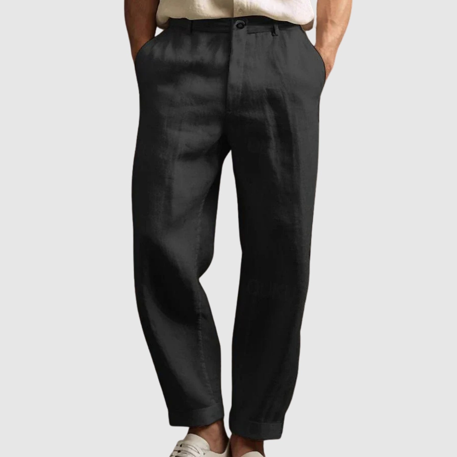 Letní kalhoty  z bavlny a lnu