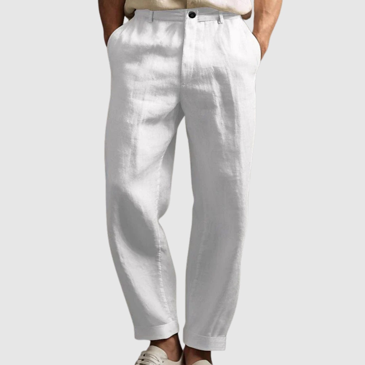 Letní kalhoty  z bavlny a lnu