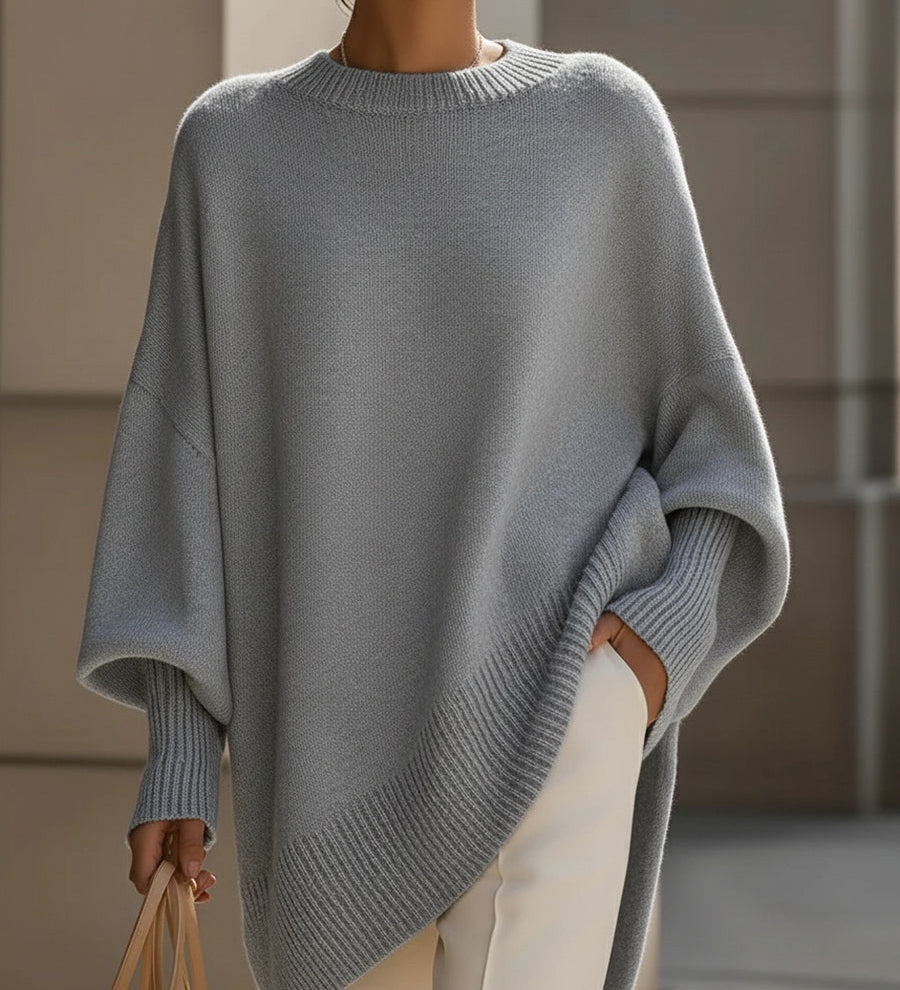 Evelyne – Elegantní svetr s asymetrickým lemem