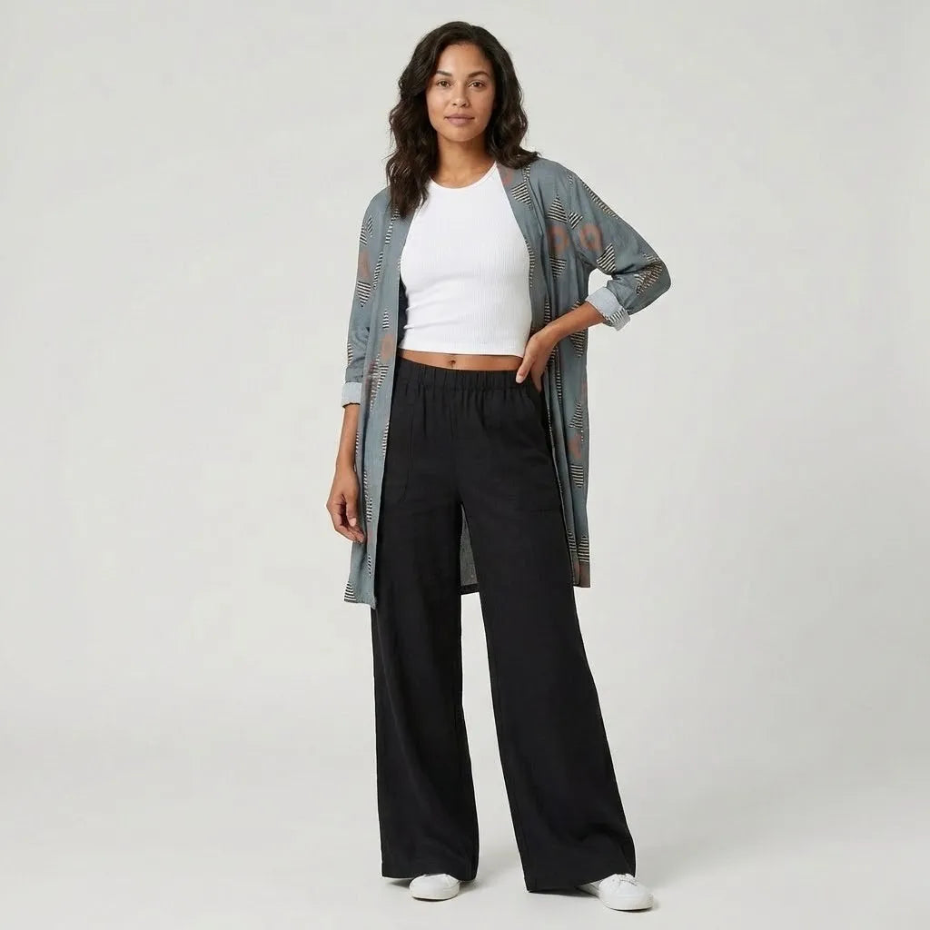 Calças Wide Leg Fluídas com Cintura Confortável para Elegância Natural