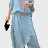 Stella - Top široký a kalhoty se roztržením – Sada dvou kusů ze šifonu