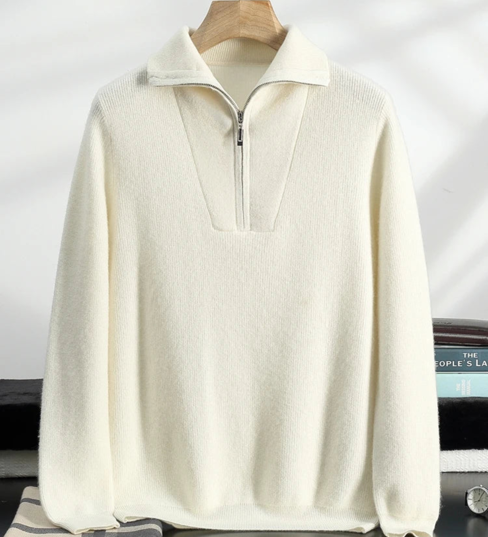 Kardigan Portofino z kašmíru s polo zipem