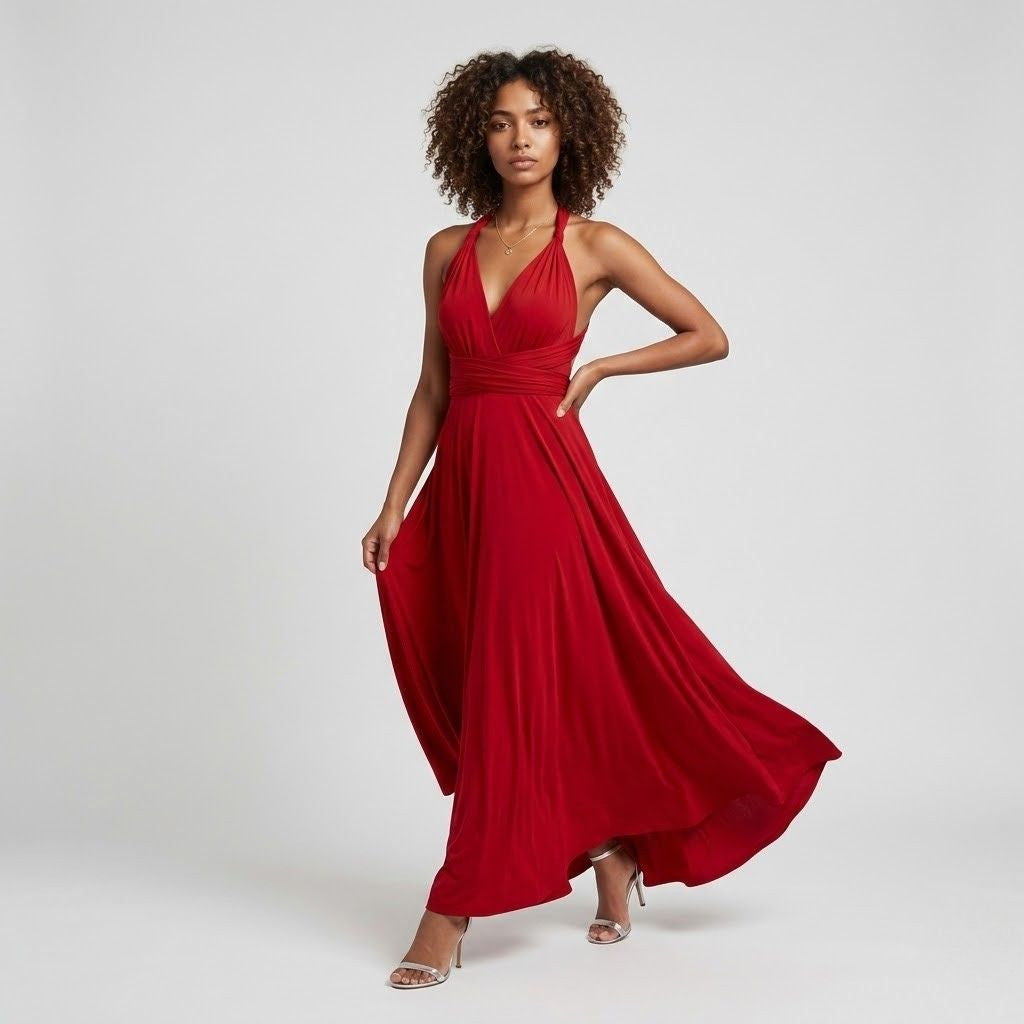 Vestido Longo Versátil Multi-Posições para Estilo Personalizado