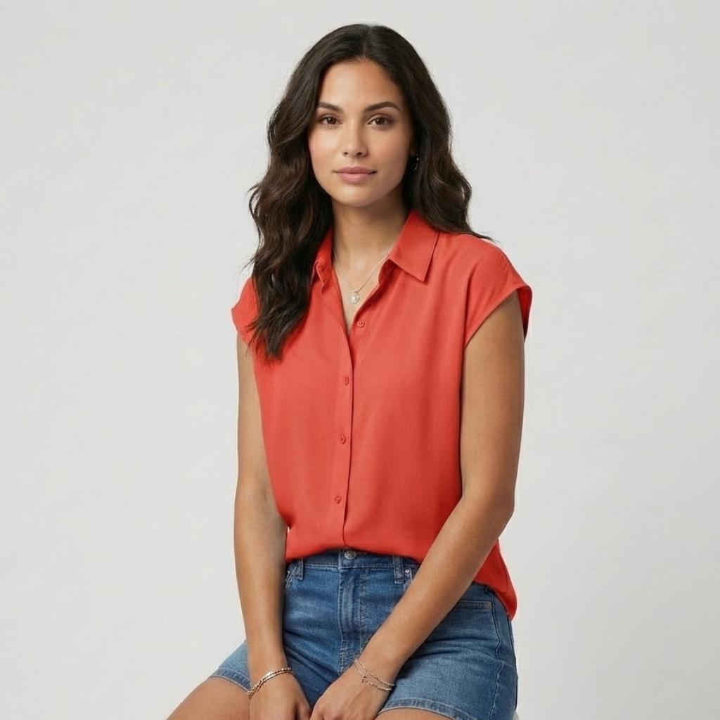 Camisa fluida em linho leve | Corte solto | Essencial de verão