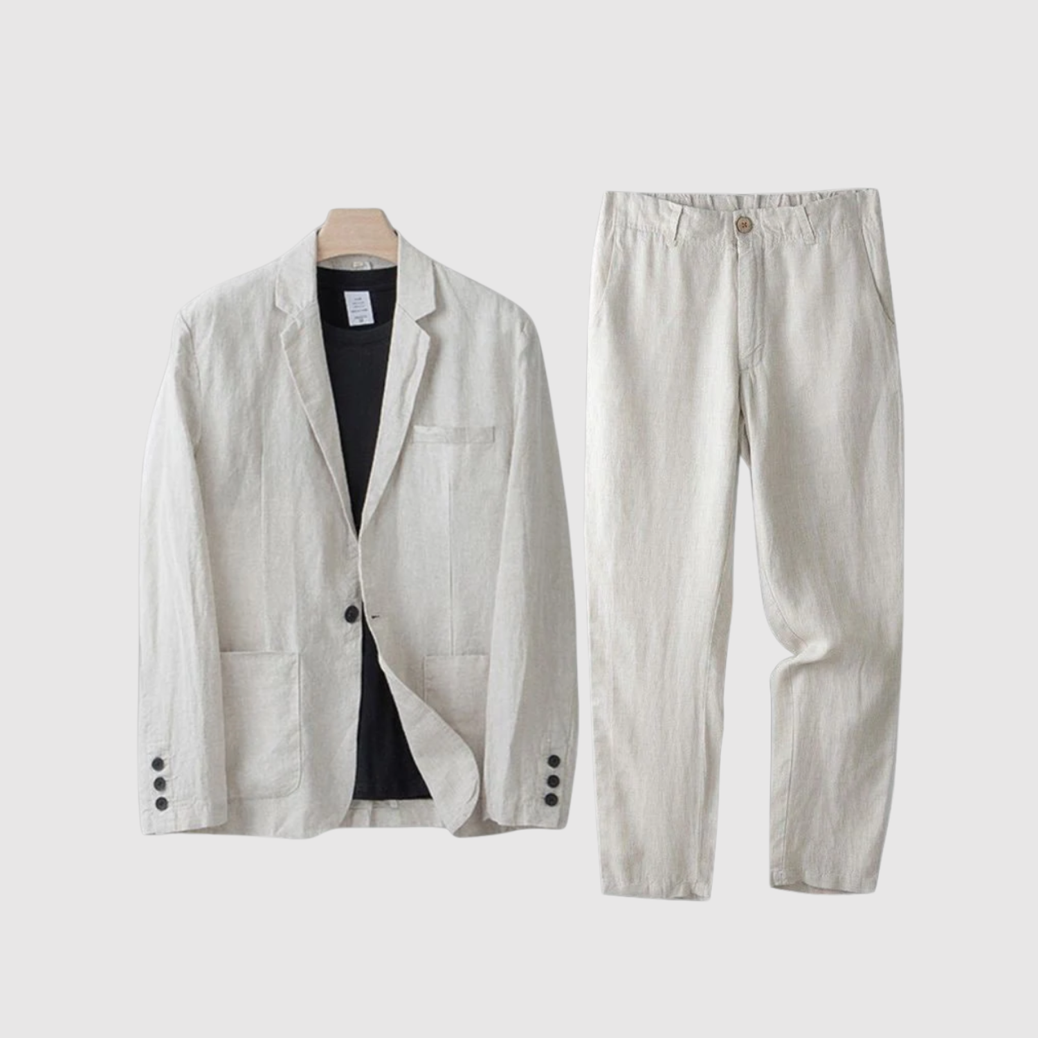 Lněný komplet s přirozenou elegancí