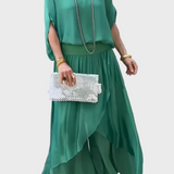 Stella - Top široký a kalhoty se roztržením – Sada dvou kusů ze šifonu