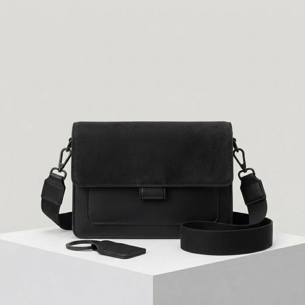 Bolsa Tiracolo Estruturada com Aba Frontal e Organização Prática