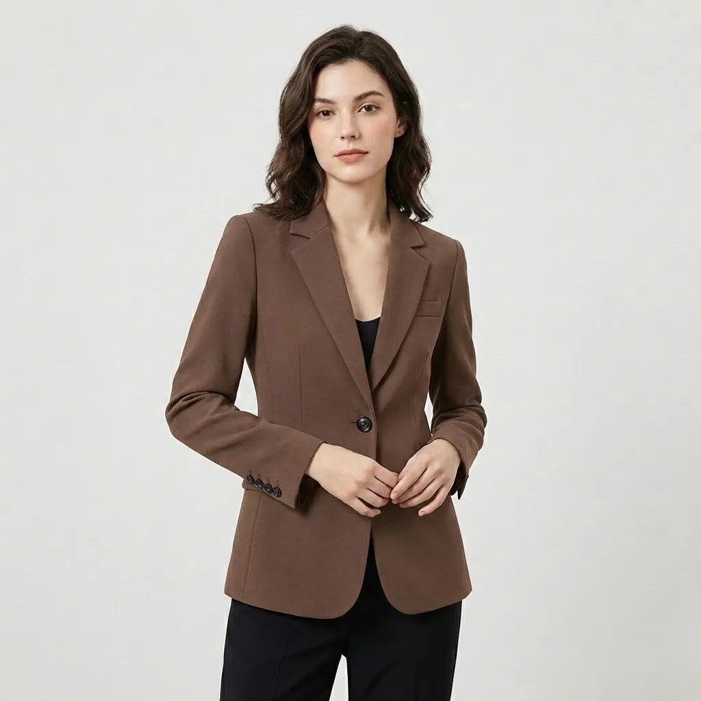 Blazer estruturado clássico em mistura de lã | Corte cintado | Elegância intemporal