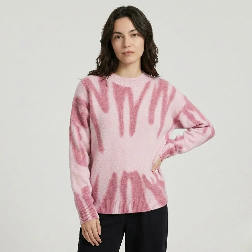Camisola oversized em malha com padrão orgânico | Corte amplo | Estilo urbano descontraído