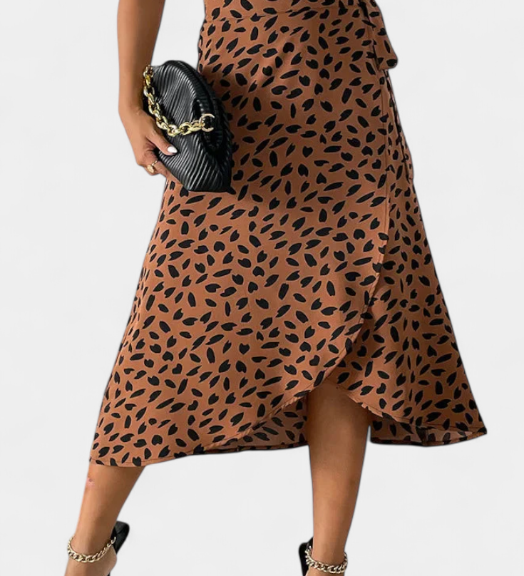 Camila Boho Zavinovací Sukně s Asymetrickým Vzorem