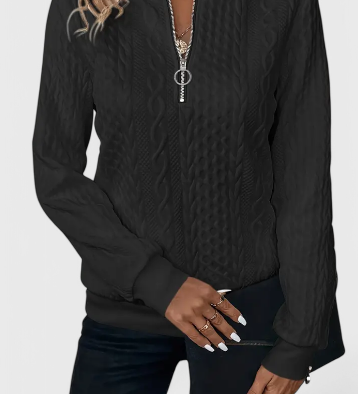 Zateplený svetr s jemným zipem