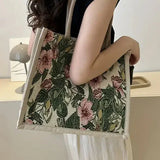 Taška Taila z Jutového Plátna s Květinovým Vzorem a Ekologickým Designem