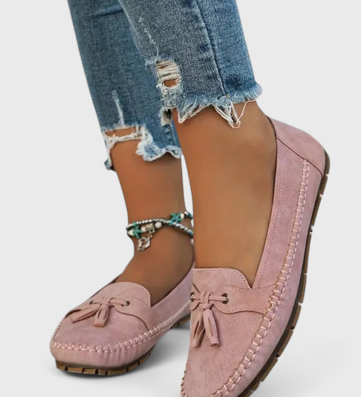 Peony klasické mokasíny z jemné kůže s třásněmi