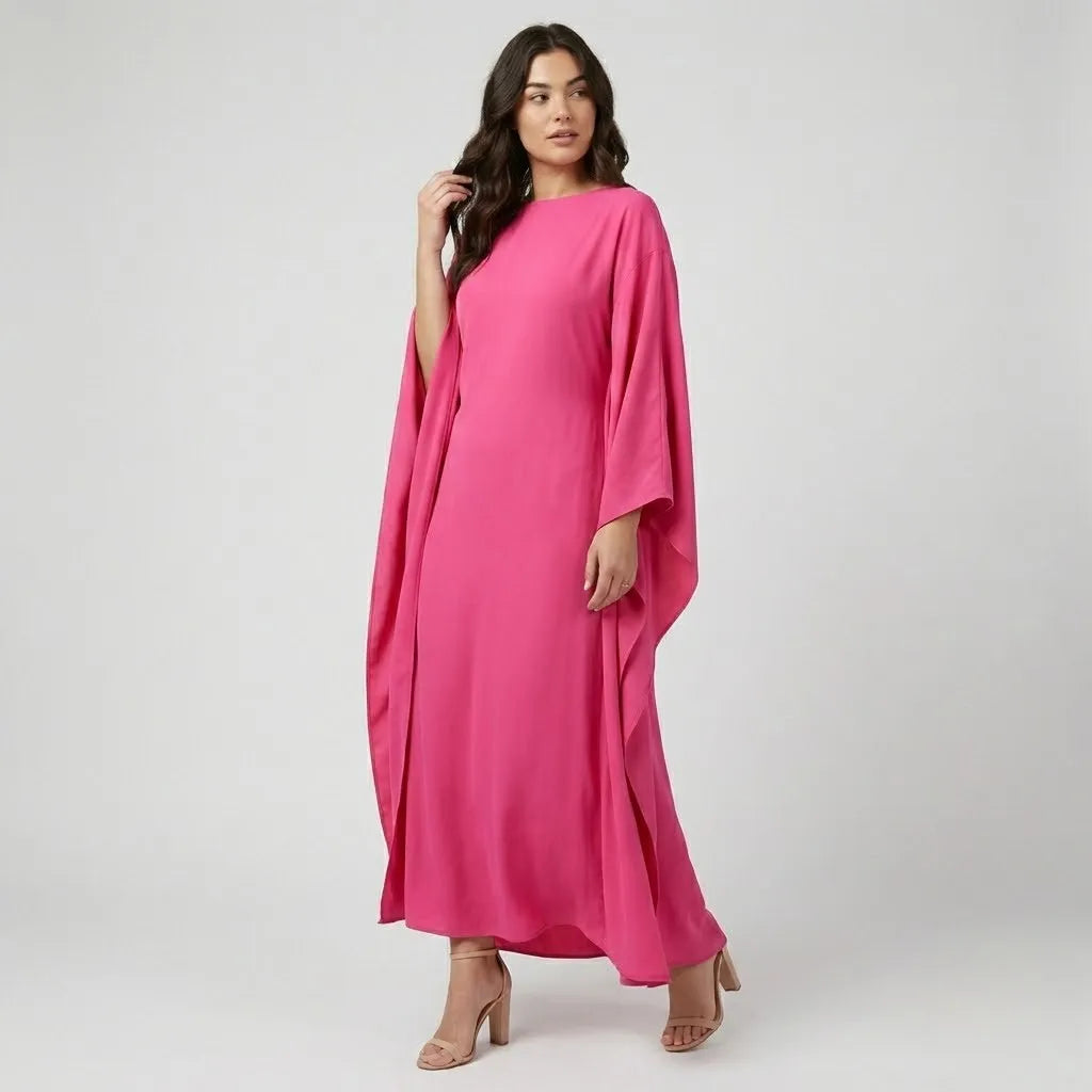 Vestido comprido fluido de linhas minimalistas | Corte direito | Elegância intemporal
