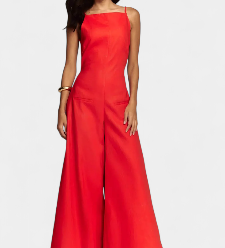 Belén Mono Halter s Širokými Nohavicemi a Odrážejícími Se Liniemi