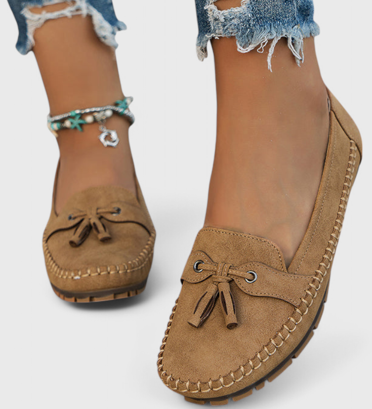 Peony klasické mokasíny z jemné kůže s třásněmi