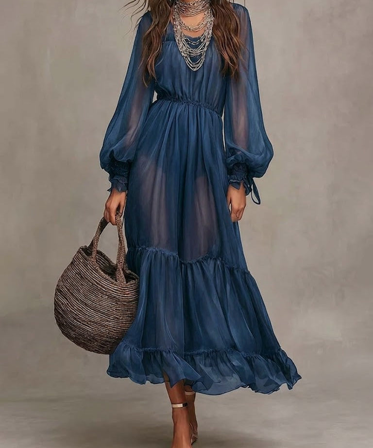 Gerda | Vestido Midi Elegante com Decote em V