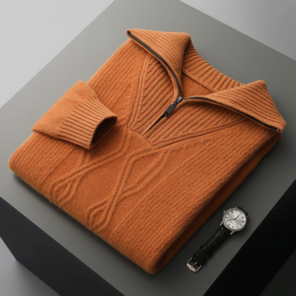 Camisola s zipem Taranto z merino vlny