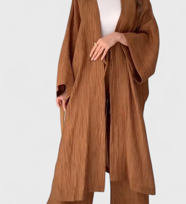 Caspian Uvolněný Dvoupiece s Dlouhým Kimono