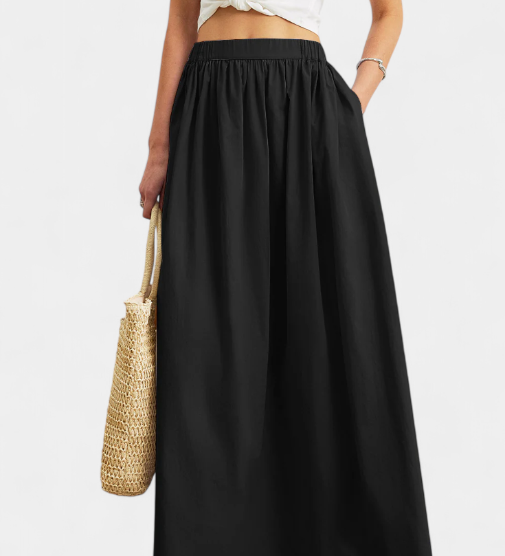 Yora A-Linie Sukně z Bavlny s Elastickým Pasem a Kapsami