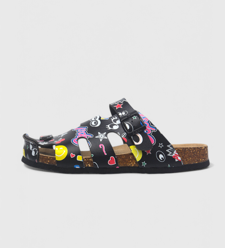 Neya Korkové Dřeváky s Přezkou a Polstrovanou Stélkou