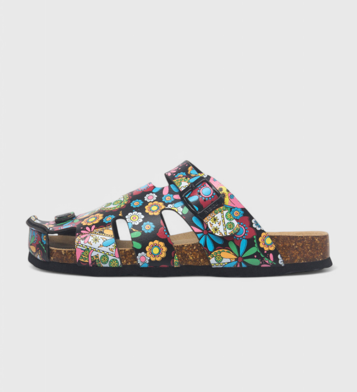 Neya Korkové Dřeváky s Přezkou a Polstrovanou Stélkou