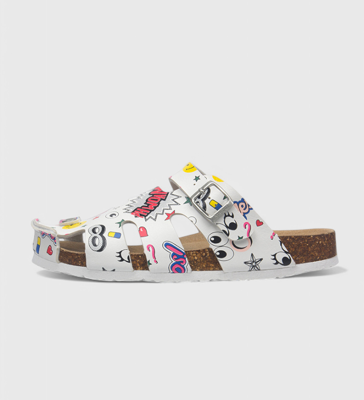 Neya Korkové Dřeváky s Přezkou a Polstrovanou Stélkou