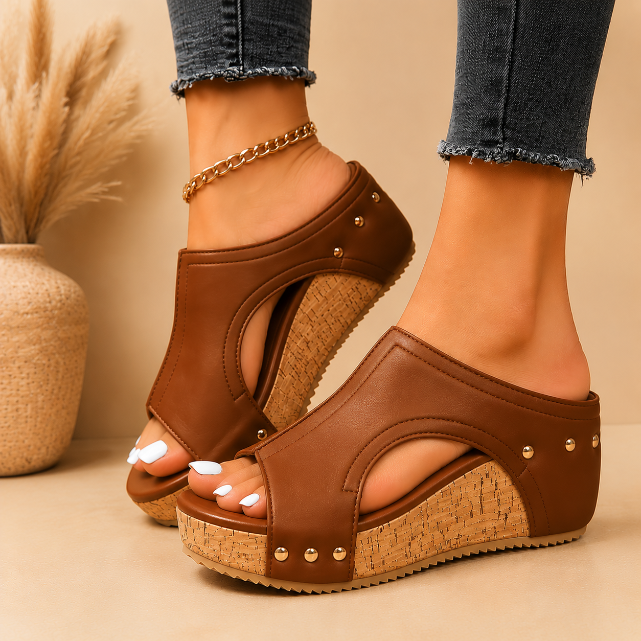 Sofia - Wedges com Studs