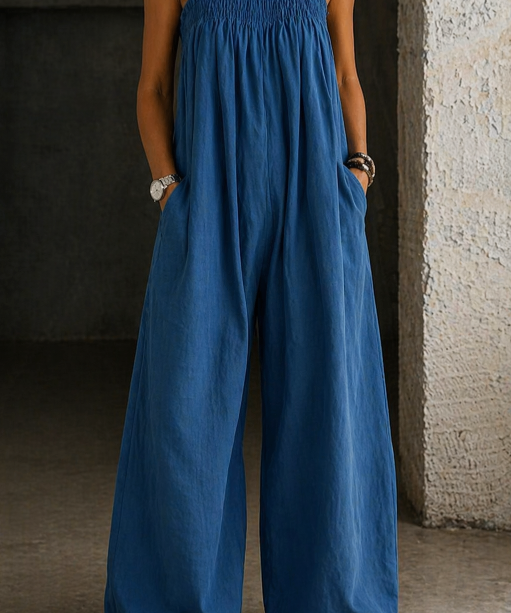 Madalena - Macacão de Denim com Pernas Largas