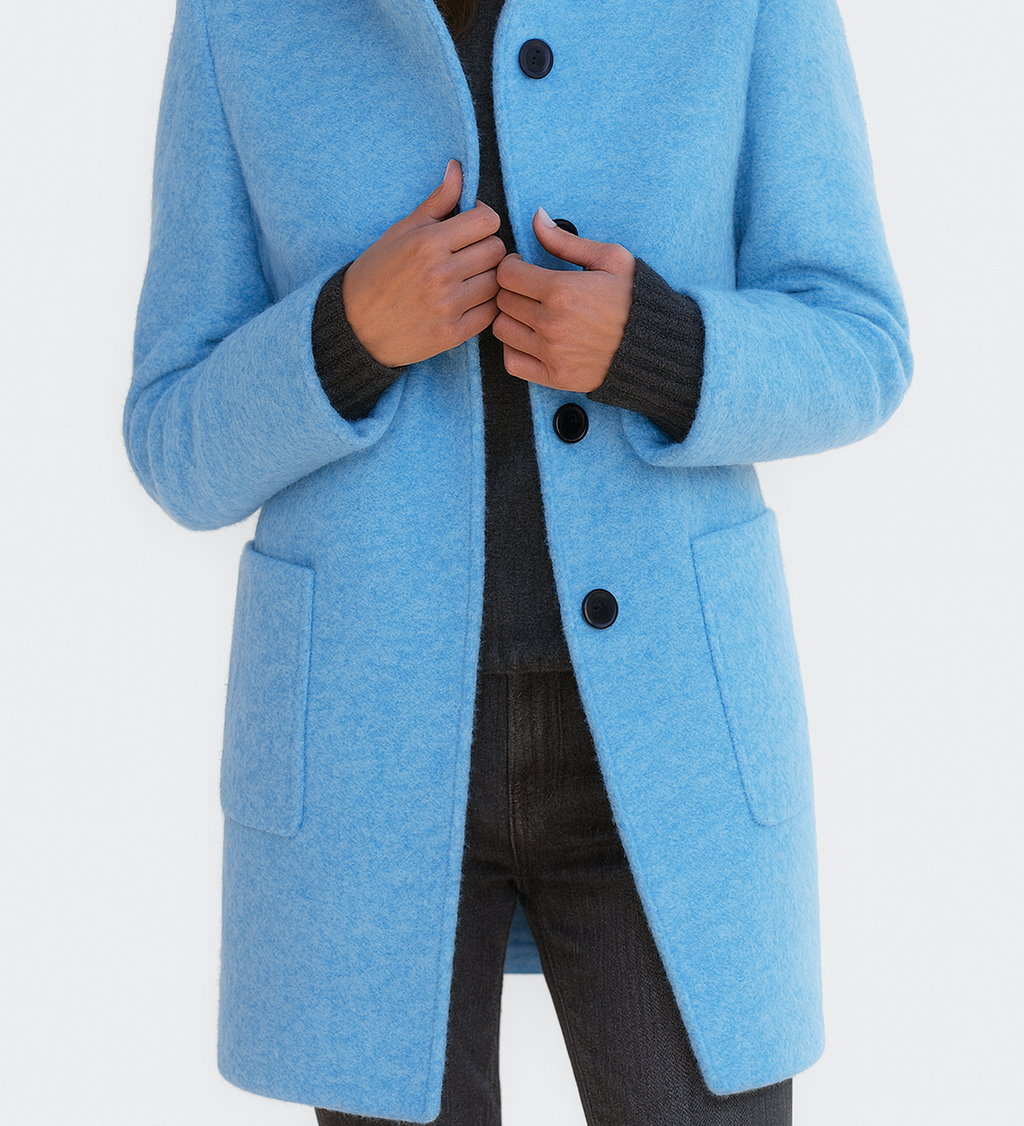 Lidia - Bunda s vysokým límcem ze směsi vlny