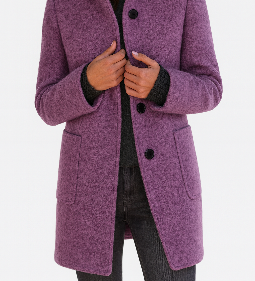 Lidia - Bunda s vysokým límcem ze směsi vlny