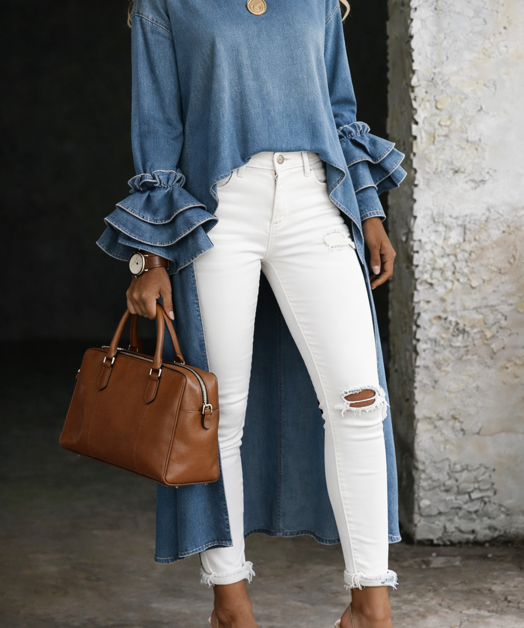 Vânia - Blusa Casual Denim