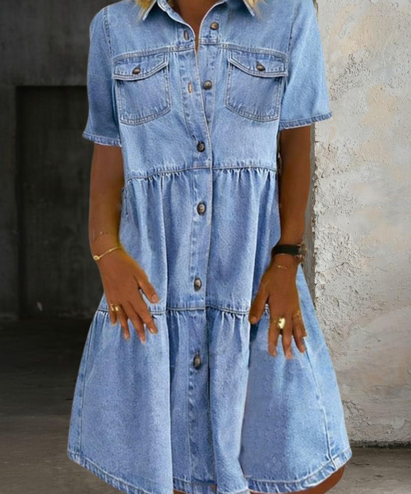 Sofia - Vestido de Jeans Casual Elegante