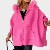 ARABELLE | Ležérní kabát s kapucí a kožíškovým límcem