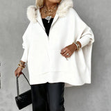 ARABELLE | Ležérní kabát s kapucí a kožíškovým límcem