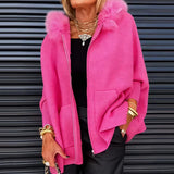 ARABELLE | Ležérní kabát s kapucí a kožíškovým límcem