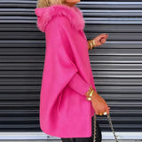 ARABELLE | Ležérní kabát s kapucí a kožíškovým límcem