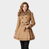 Emma - Elegantní kabát s umělým kožešinovým límcem