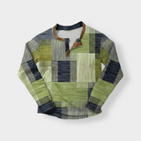 Aubert™ - Elegantní Henley košile s geometrickým vzorem