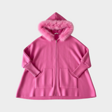 ARABELLE | Ležérní kabát s kapucí a kožíškovým límcem